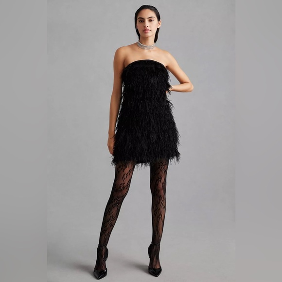 Anthropologie Vineet Bahl Of A Faux Feather Mini Dress - Picture 5 of 5